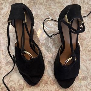 Suede wedges
